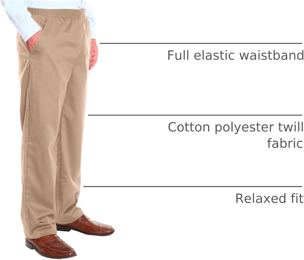 Ruxford Mens Elastic Waist Pants for Seniors - Adaptive Mens